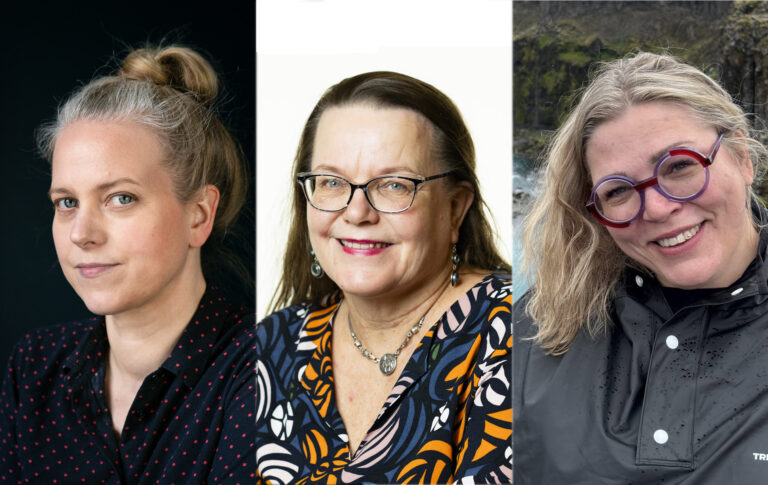 Sini Harkki, Raisa Mäkipää ja Annukka näyhä katsoo kameraan